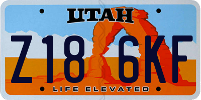 UT license plate Z186KF