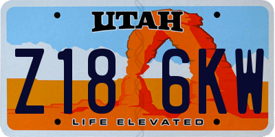 UT license plate Z186KW