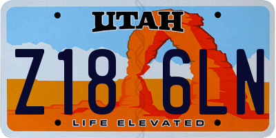 UT license plate Z186LN