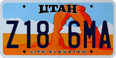 UT license plate Z186MA