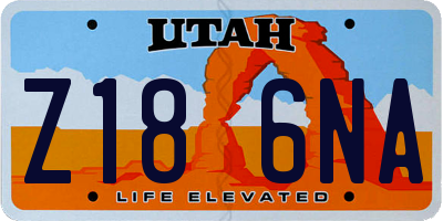 UT license plate Z186NA