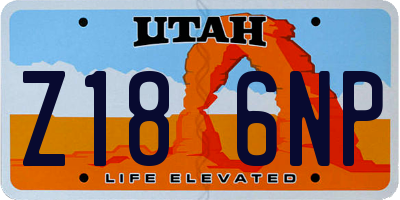 UT license plate Z186NP