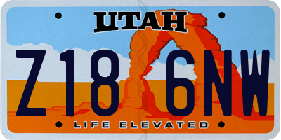 UT license plate Z186NW