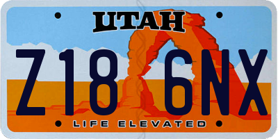 UT license plate Z186NX