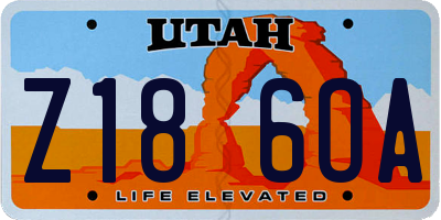 UT license plate Z186OA