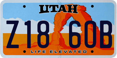 UT license plate Z186OB