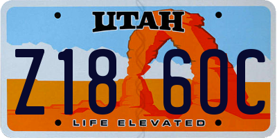 UT license plate Z186OC