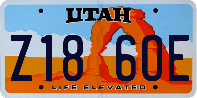 UT license plate Z186OE