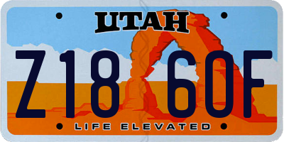 UT license plate Z186OF