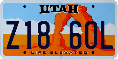 UT license plate Z186OL