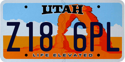 UT license plate Z186PL