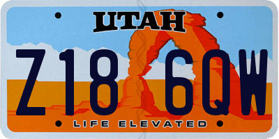 UT license plate Z186QW
