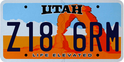 UT license plate Z186RM