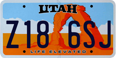 UT license plate Z186SJ