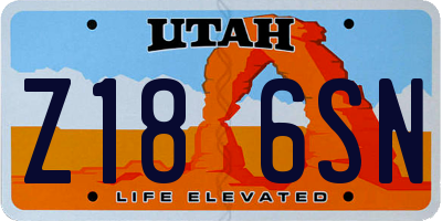 UT license plate Z186SN