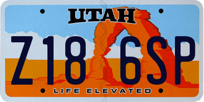 UT license plate Z186SP