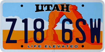 UT license plate Z186SW