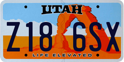 UT license plate Z186SX