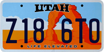 UT license plate Z186TO
