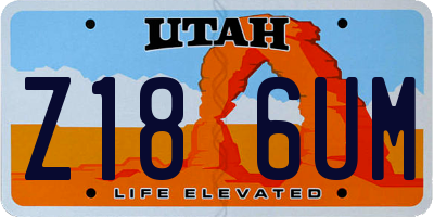UT license plate Z186UM