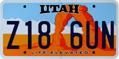 UT license plate Z186UN
