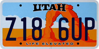 UT license plate Z186UP