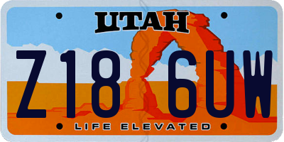 UT license plate Z186UW