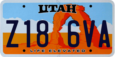 UT license plate Z186VA