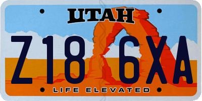 UT license plate Z186XA