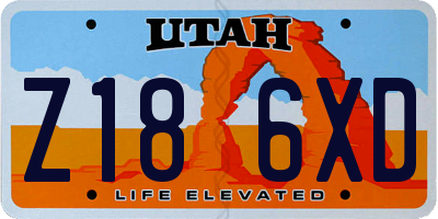 UT license plate Z186XD