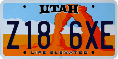 UT license plate Z186XE