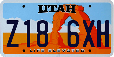 UT license plate Z186XH