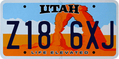 UT license plate Z186XJ