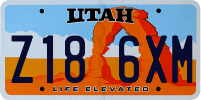 UT license plate Z186XM