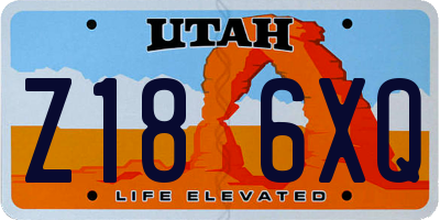 UT license plate Z186XQ