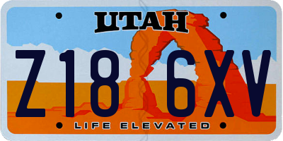 UT license plate Z186XV