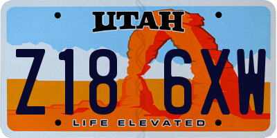 UT license plate Z186XW