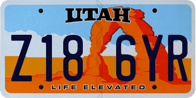 UT license plate Z186YR