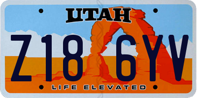 UT license plate Z186YV