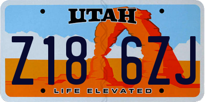 UT license plate Z186ZJ
