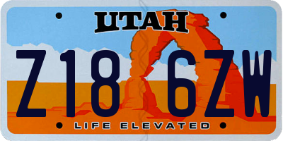 UT license plate Z186ZW