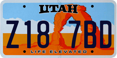 UT license plate Z187BD