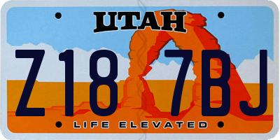 UT license plate Z187BJ
