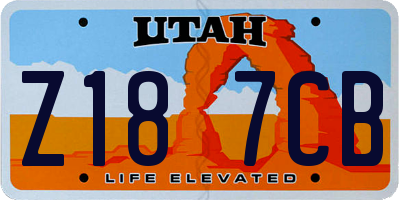 UT license plate Z187CB
