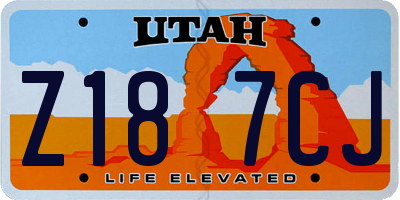 UT license plate Z187CJ