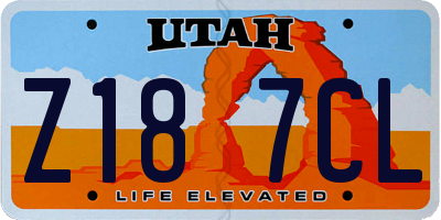 UT license plate Z187CL