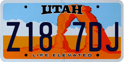 UT license plate Z187DJ