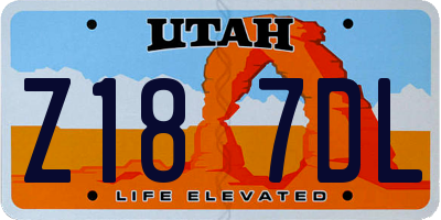 UT license plate Z187DL