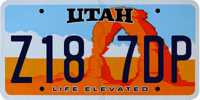 UT license plate Z187DP