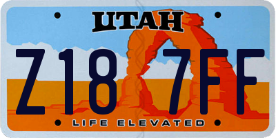 UT license plate Z187FF